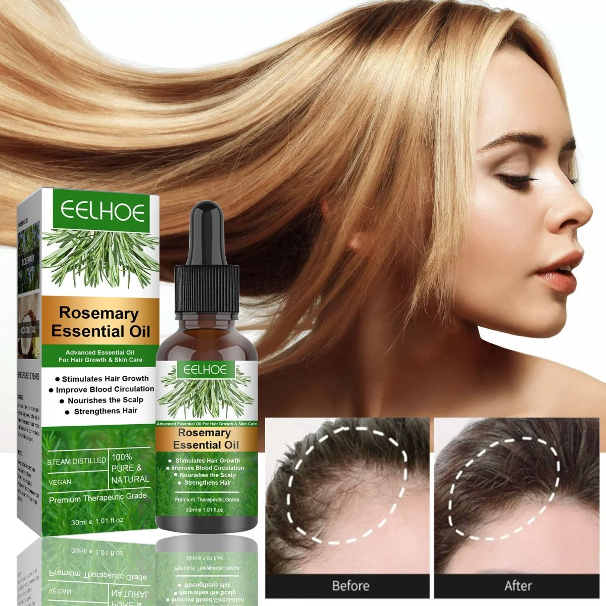 Rosemary Anti-Breakage Nourishing Hair Care Oil (One Free with Therapy Brush) - Image 5